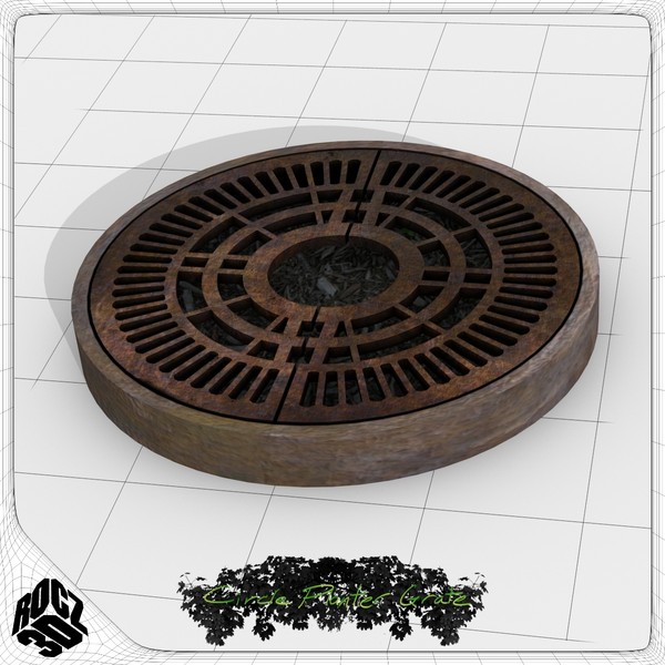 3d model tree planter grate - Tree Planter Grate Circle 1... by Rocz3D