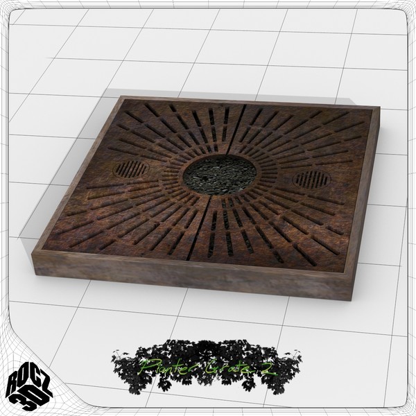tree planter grate 3d model - Tree Planter Grate Square 2 by Rocz3D