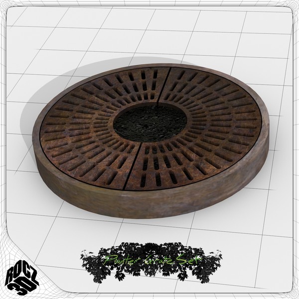 3d model tree planter grate set - Tree Planter Grate Set by Rocz3D