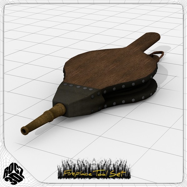 3d set fireplace tools model - Rocz3D Fireplace Tool Set by Rocz3D