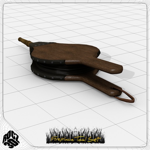 3d set fireplace tools model - Rocz3D Fireplace Tool Set by Rocz3D