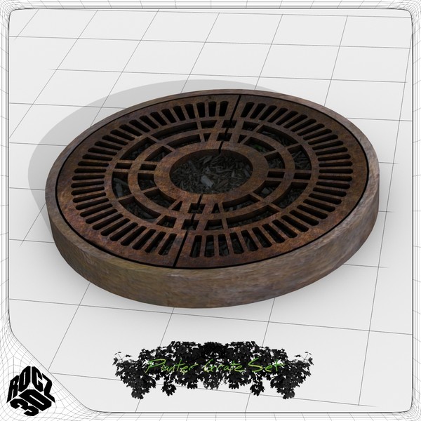 3d model tree planter grate set - Tree Planter Grate Set by Rocz3D