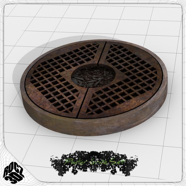 3d model tree planter grate set - Tree Planter Grate Set by Rocz3D