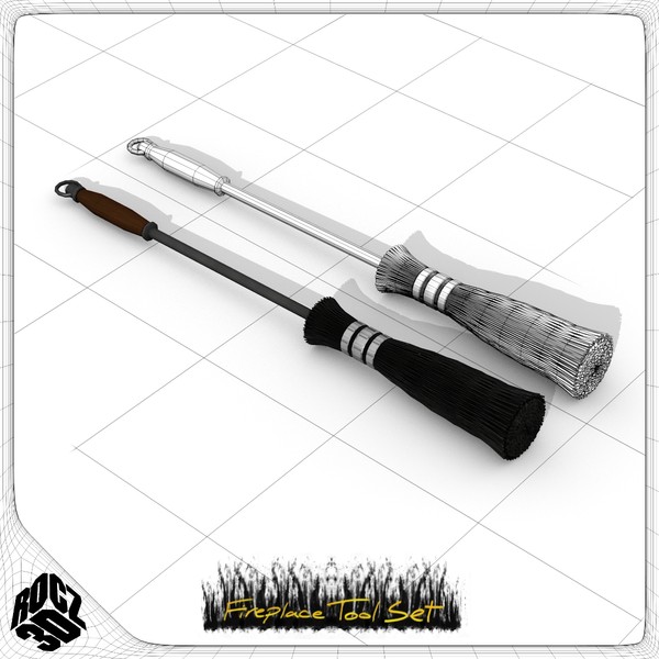 3d set fireplace tools model - Rocz3D Fireplace Tool Set by Rocz3D
