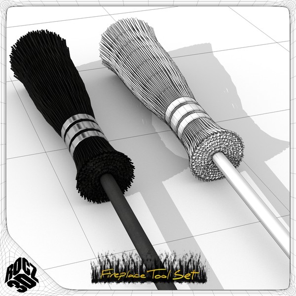 3d set fireplace tools model - Rocz3D Fireplace Tool Set by Rocz3D