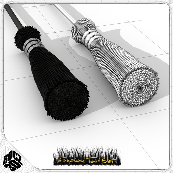 3d set fireplace tools model - Rocz3D Fireplace Tool Set by Rocz3D