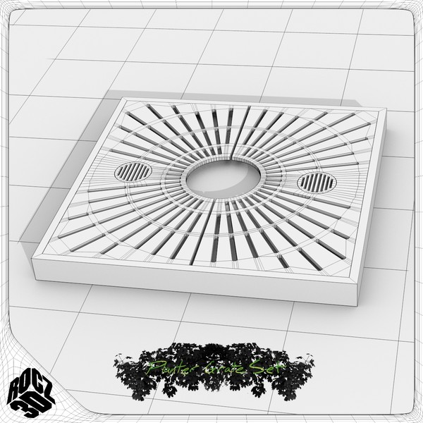 3d model tree planter grate set - Tree Planter Grate Set by Rocz3D