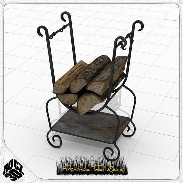 rack fireplace tools 3d model - Rocz3D Fireplace Tool Rack by Rocz3D