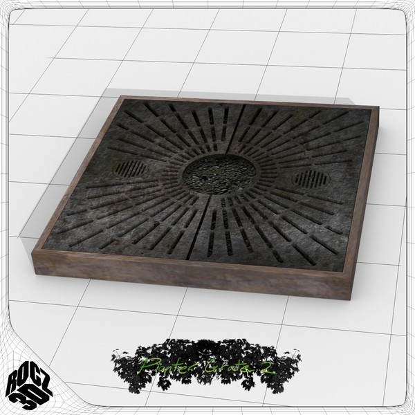 tree planter grate 3d model - Tree Planter Grate Square 2 by Rocz3D