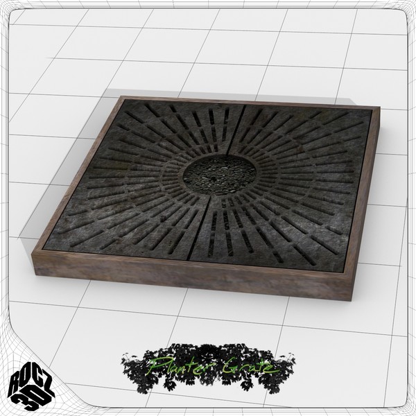 3d tree planter grate model - Tree Planter Grate Square 1 by Rocz3D