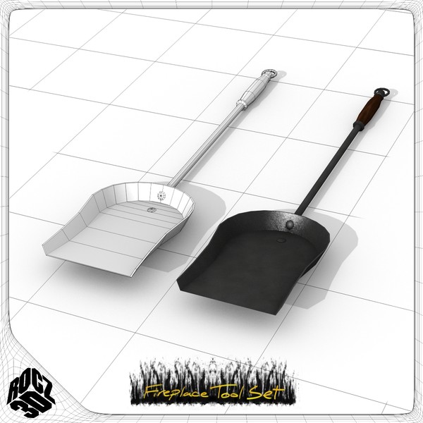3d set fireplace tools model - Rocz3D Fireplace Tool Set by Rocz3D