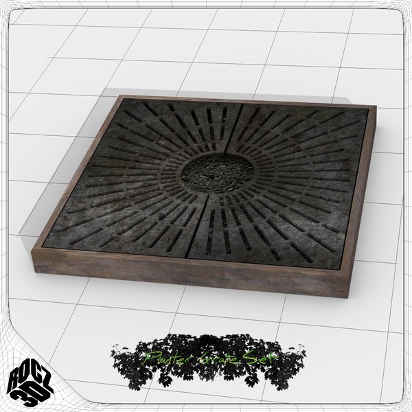 3d model tree planter grate set - Tree Planter Grate Set by Rocz3D
