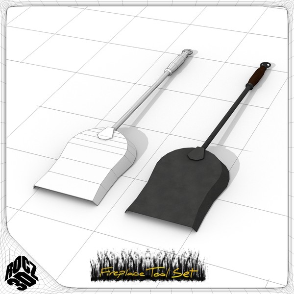 3d set fireplace tools model - Rocz3D Fireplace Tool Set by Rocz3D