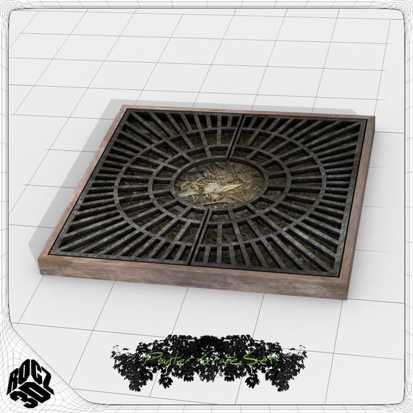 3d model tree planter grate set - Tree Planter Grate Set by Rocz3D