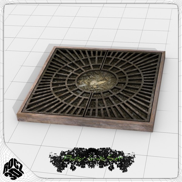 3d model tree planter grate set - Tree Planter Grate Set by Rocz3D
