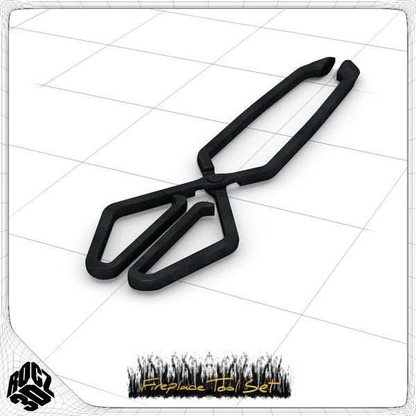 3d set fireplace tools model - Rocz3D Fireplace Tool Set by Rocz3D
