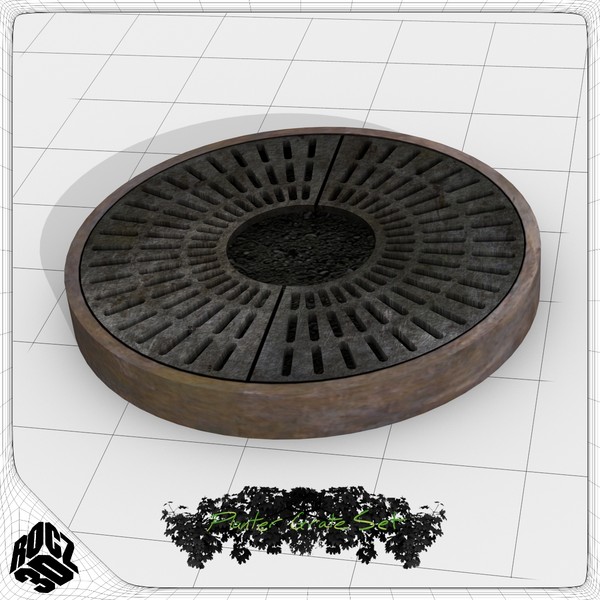 3d model tree planter grate set - Tree Planter Grate Set by Rocz3D
