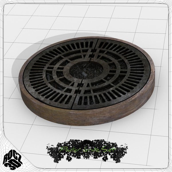 3d model tree planter grate set - Tree Planter Grate Set by Rocz3D