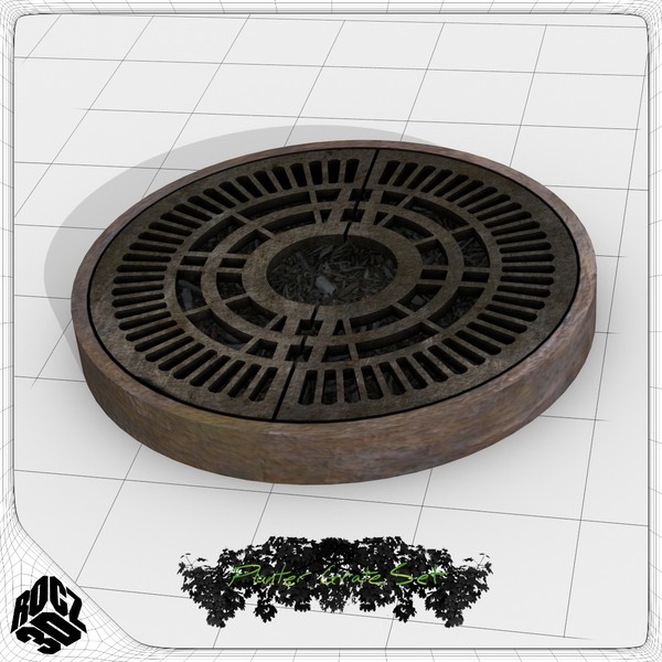 3d model tree planter grate set - Tree Planter Grate Set by Rocz3D