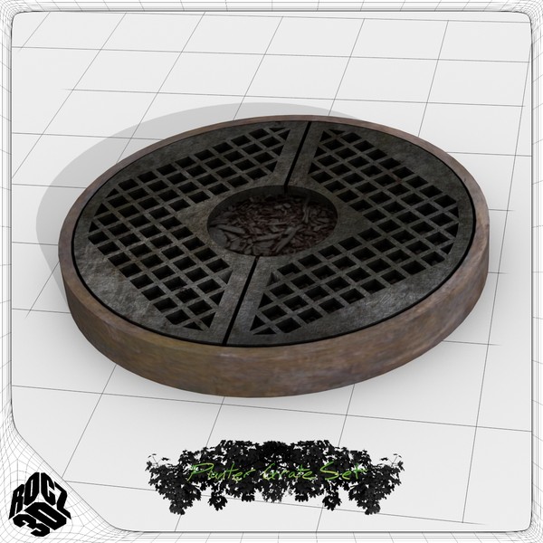 3d model tree planter grate set - Tree Planter Grate Set by Rocz3D