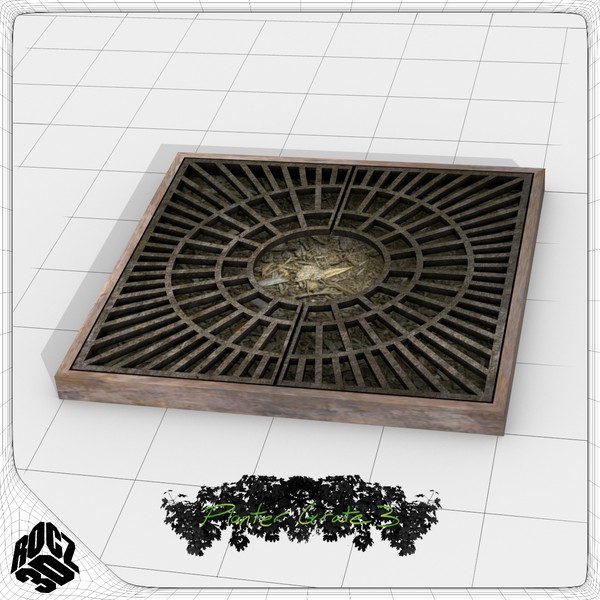 tree planter grate 3 obj - Tree Planter Grate Square 3 by Rocz3D