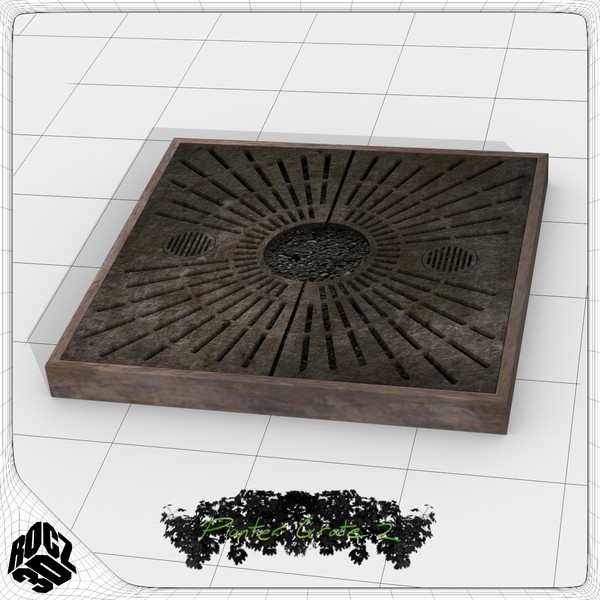 tree planter grate 3d model - Tree Planter Grate Square 2 by Rocz3D