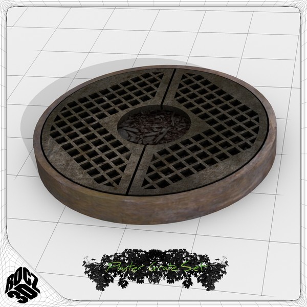 3d model tree planter grate set - Tree Planter Grate Set by Rocz3D