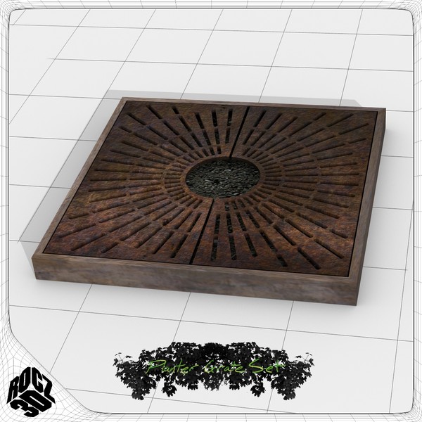 3d model tree planter grate set - Tree Planter Grate Set by Rocz3D