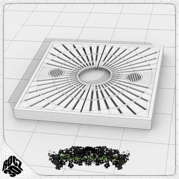tree planter grate 3d model - Tree Planter Grate Square 2 by Rocz3D