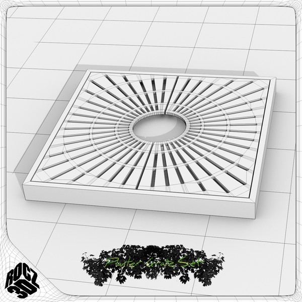 3d model tree planter grate set - Tree Planter Grate Set by Rocz3D