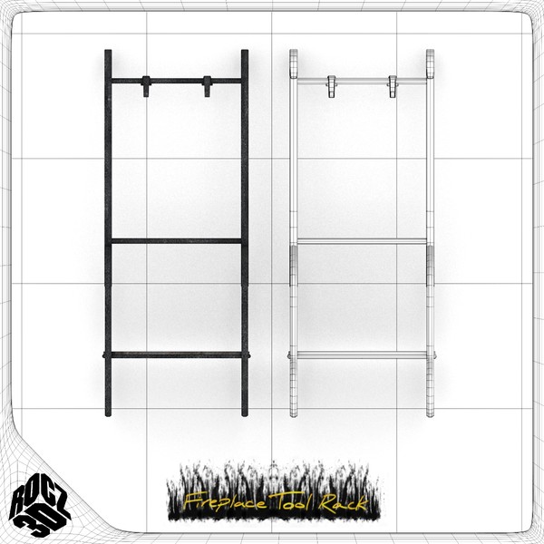 rack fireplace tools 3d model - Rocz3D Fireplace Tool Rack by Rocz3D