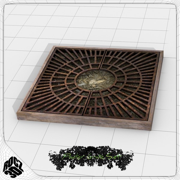3d model tree planter grate set - Tree Planter Grate Set by Rocz3D