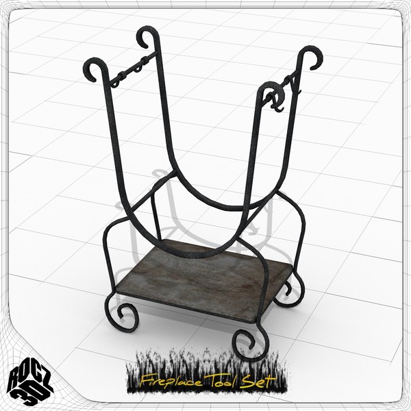 3d set fireplace tools model - Rocz3D Fireplace Tool Set by Rocz3D