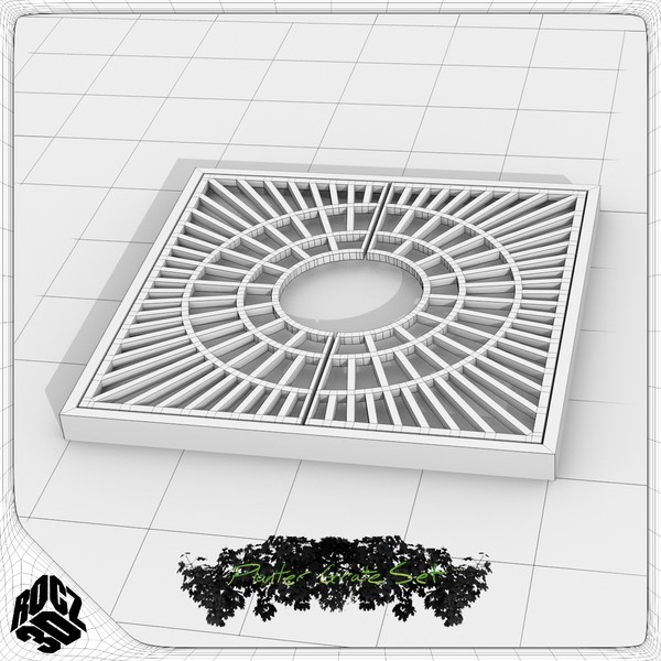 3d model tree planter grate set - Tree Planter Grate Set by Rocz3D