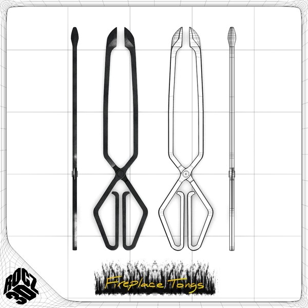 fireplace tongs obj - Rocz3D Fireplace Tongs by Rocz3D