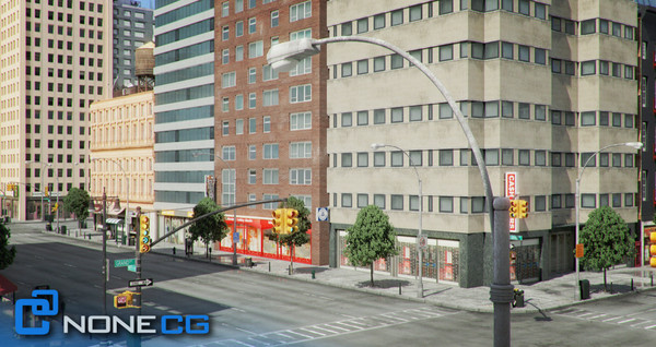 new york 4 blocks 3d model - NYC - 4 Blocks - 31 Buildings... by NONECG
