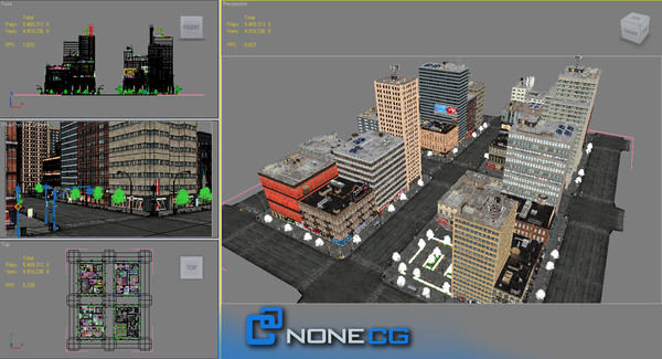 new york 4 blocks 3d model - NYC - 4 Blocks - 31 Buildings... by NONECG