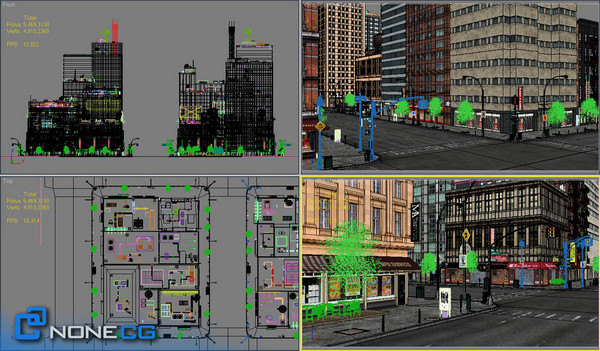 3d new york 8 blocks model - NYC - 8 Blocks - 68 Buildings... by NONECG