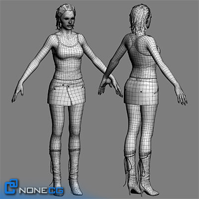 3d realistic female model - Adult Female Angie... by NONECG