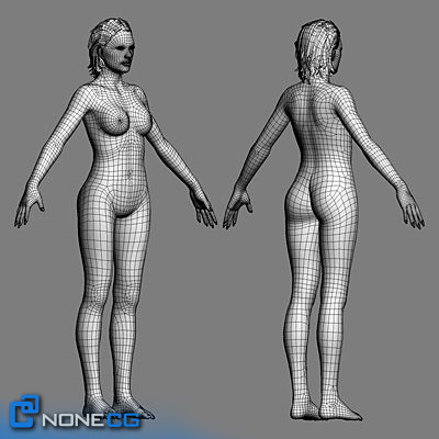 3d realistic female model - Adult Female Angie... by NONECG