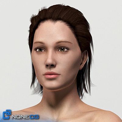 free realistic female girl head 3d model - Anatomy Girl Angie Rigged by NONECG
