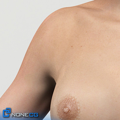 free realistic female girl head 3d model - Anatomy Girl Angie Rigged by NONECG
