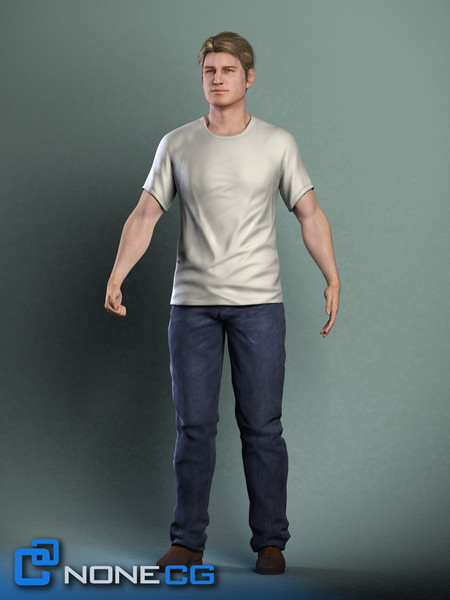 realistic male character rigged 3d model - Anatomy Male Brian Rigged by NONECG