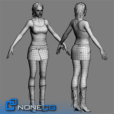 realistic males female rigged 3d model - Pack - Adult Males and Female Rigged... by NONECG