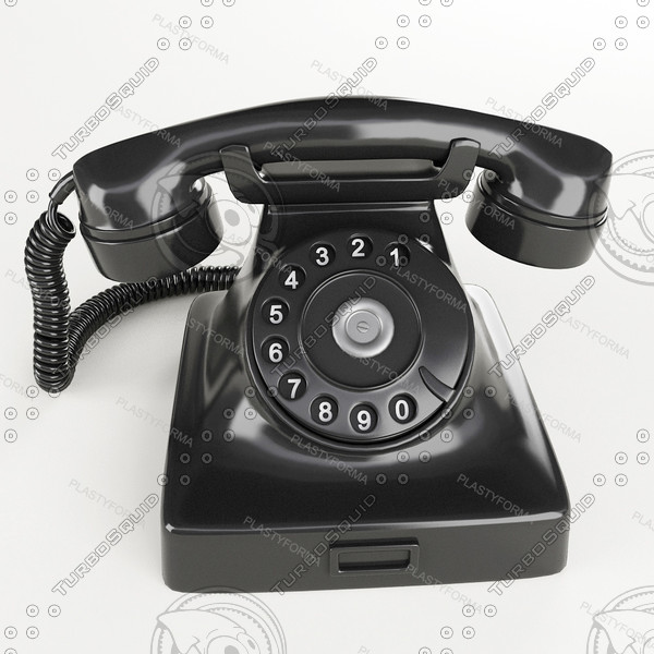 3d phone retro black - Retro_Phone_Black by PlastyForma