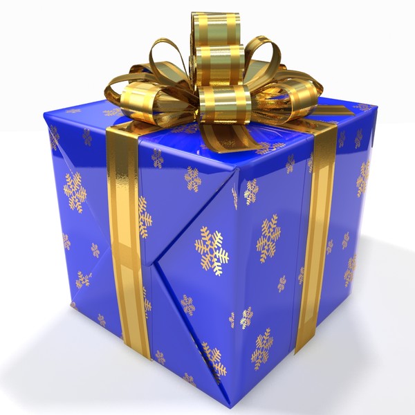 gift box blue present 3d 3ds - Gift Box Blue by PROmax_