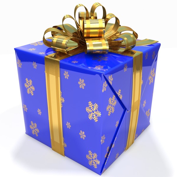 gift box blue present 3d 3ds - Gift Box Blue by PROmax_