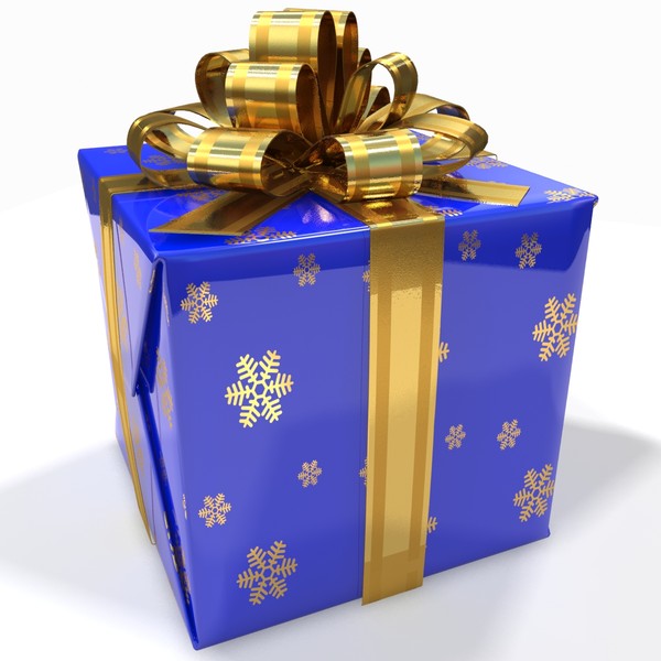 gift box blue present 3d 3ds - Gift Box Blue by PROmax_