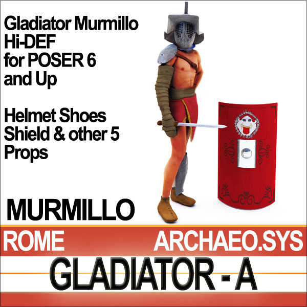 roman gladiator murmillo set 3d model - Roman Gladiator Murmillo Set by SmartCGArt