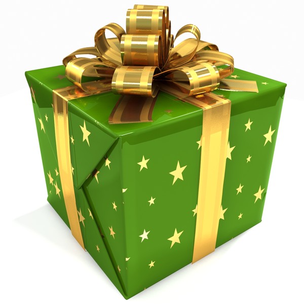 3d gift box green present model - Gift Box Green by PROmax_